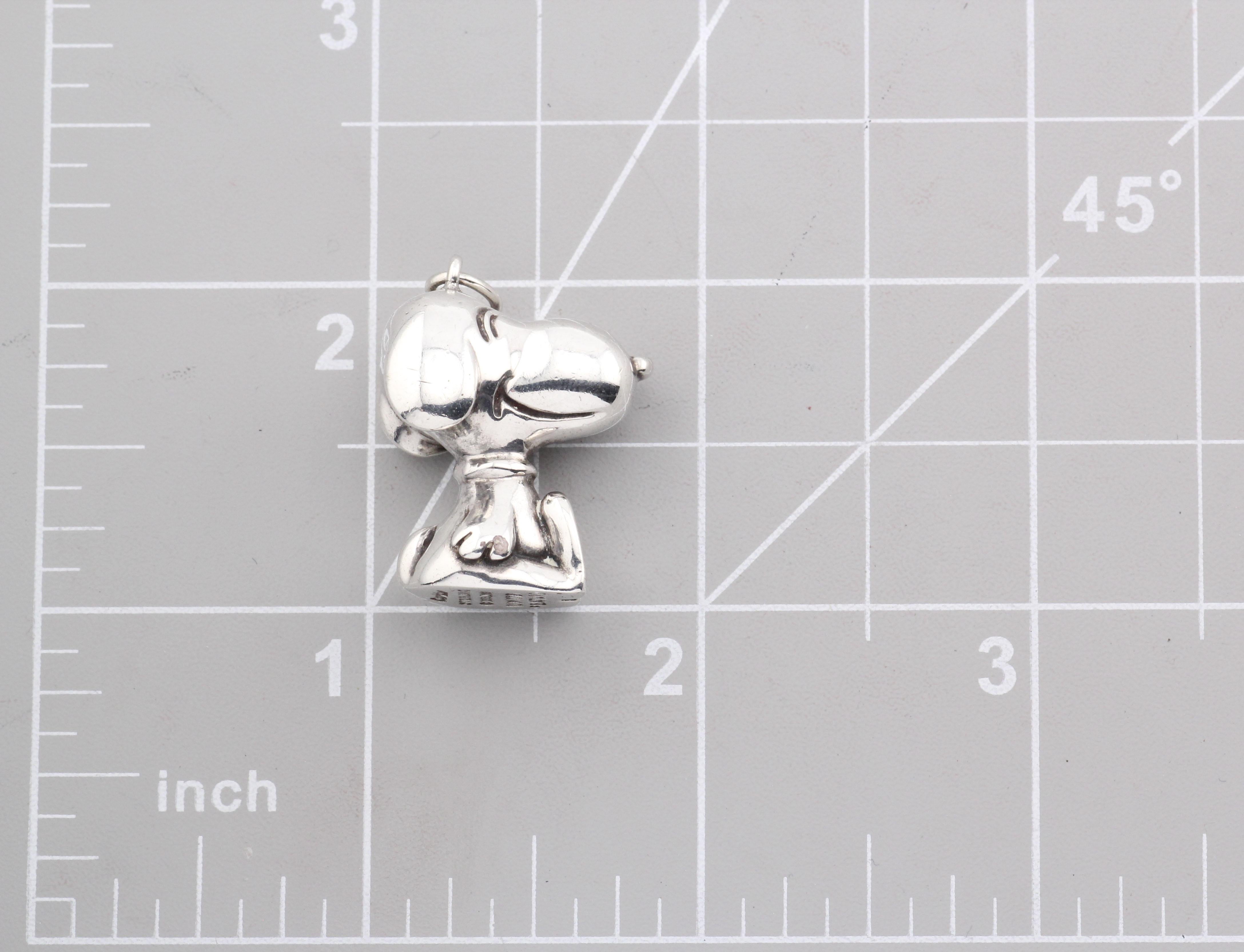 Cartier Raro ciondolo in argento Sterling United Feature Snoopy 1958 1966 in vendita 2