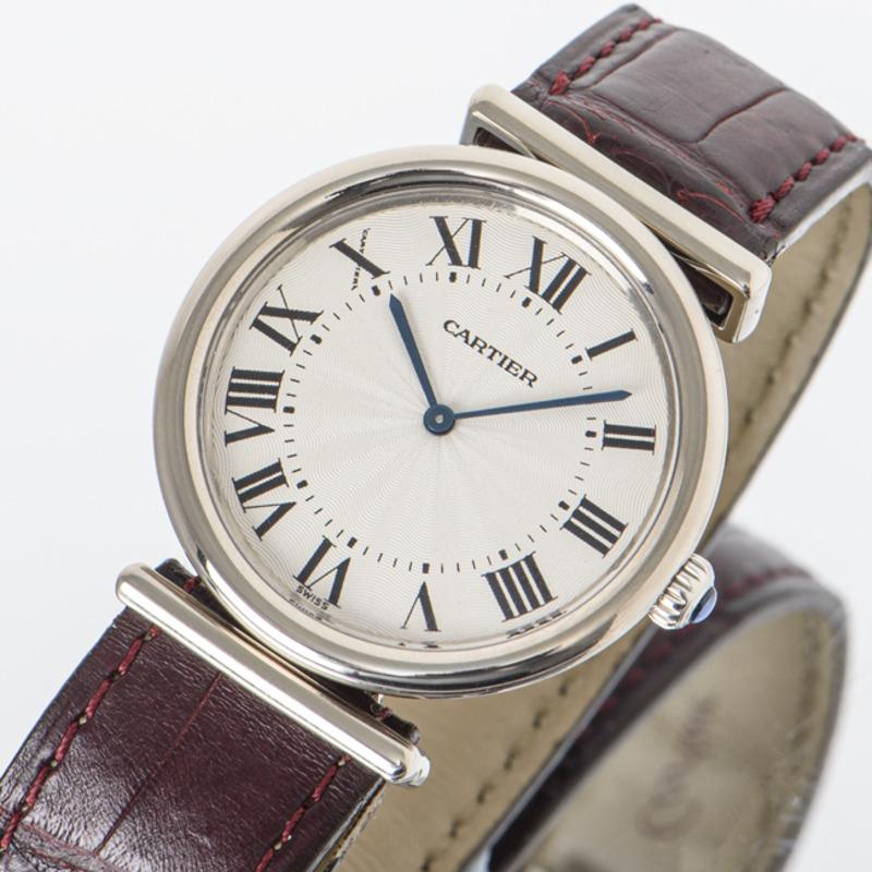 Cartier Rare montre Vendome Drivers en or blanc en vente 1