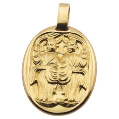 Cartier Rare Vintage Horoscope Gemini Zodiac Sign 18k Gold Charm Pendant