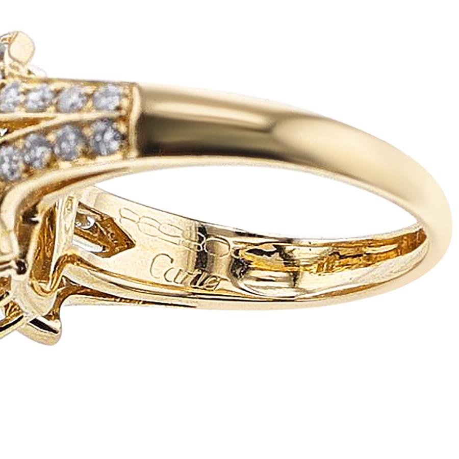 Women's or Men's Cartier Rectangular Diamond Ring, 18k For Sale