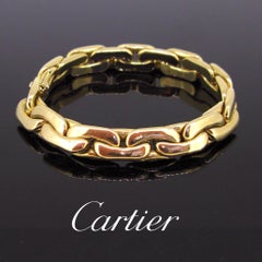 Cartier Rectangular Flat Links 18kt Yellow Gold Bracelet in Box, France, c. 1980