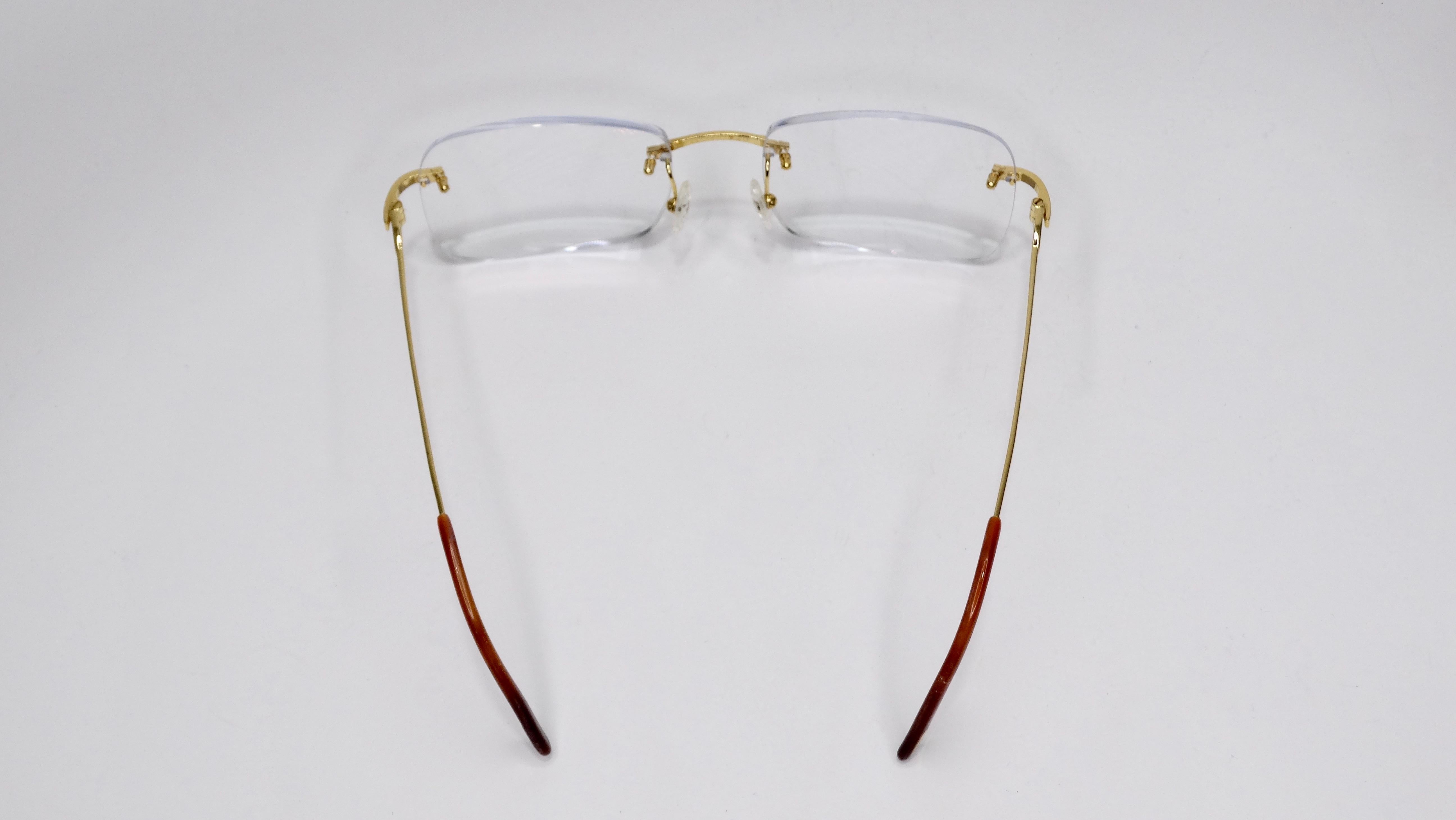 Women's or Men's Cartier Rectangular Rimless Glasses 
