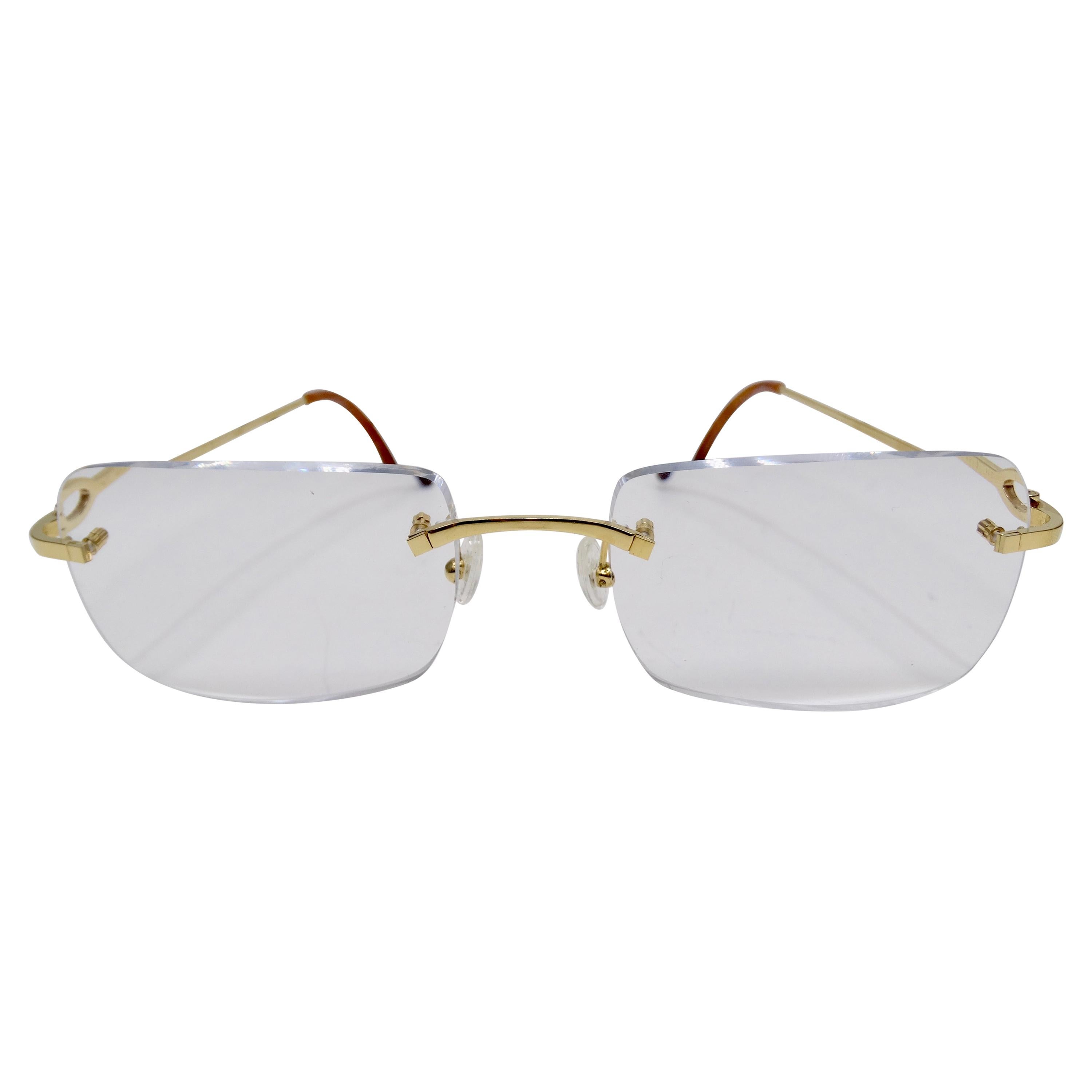 Cartier Rectangular Rimless Glasses For Sale at 1stDibs | fake cartier  glasses for sale, cartier rimless glasses, cartier rimless sunglasses