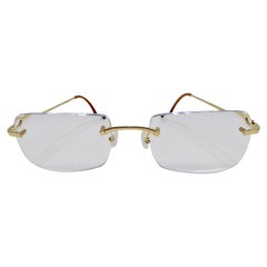 Cartier Rectangular Rimless Glasses 