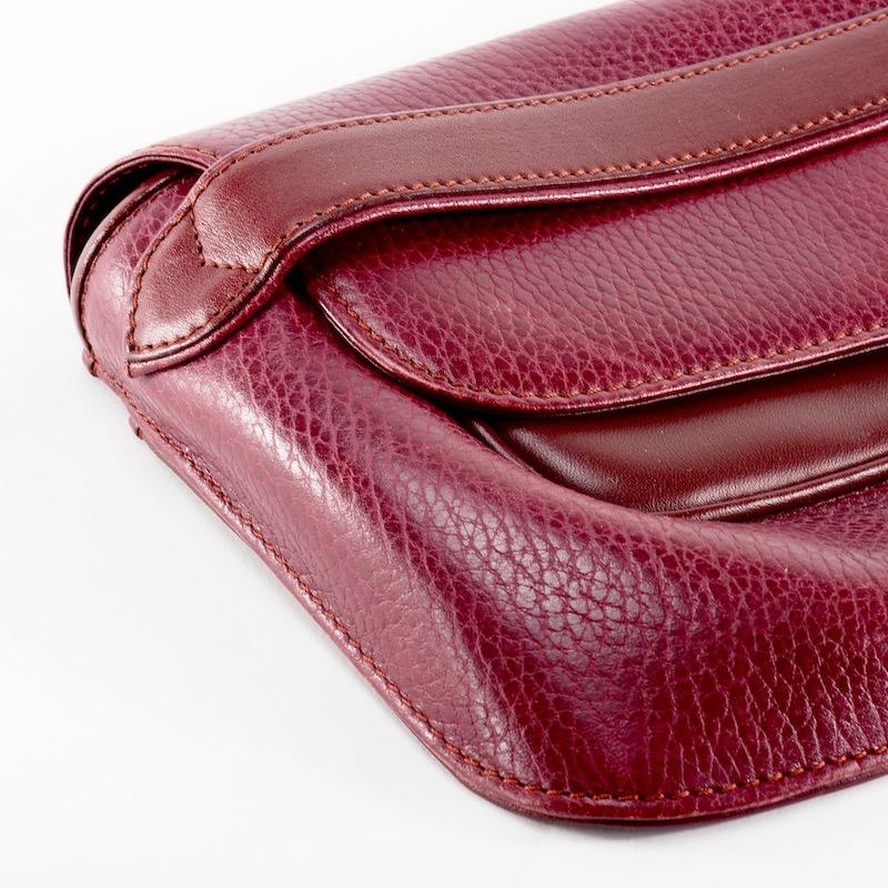 Cartier Red Bordeaux Leather Must de Cartier Clutch Bag For Sale 3