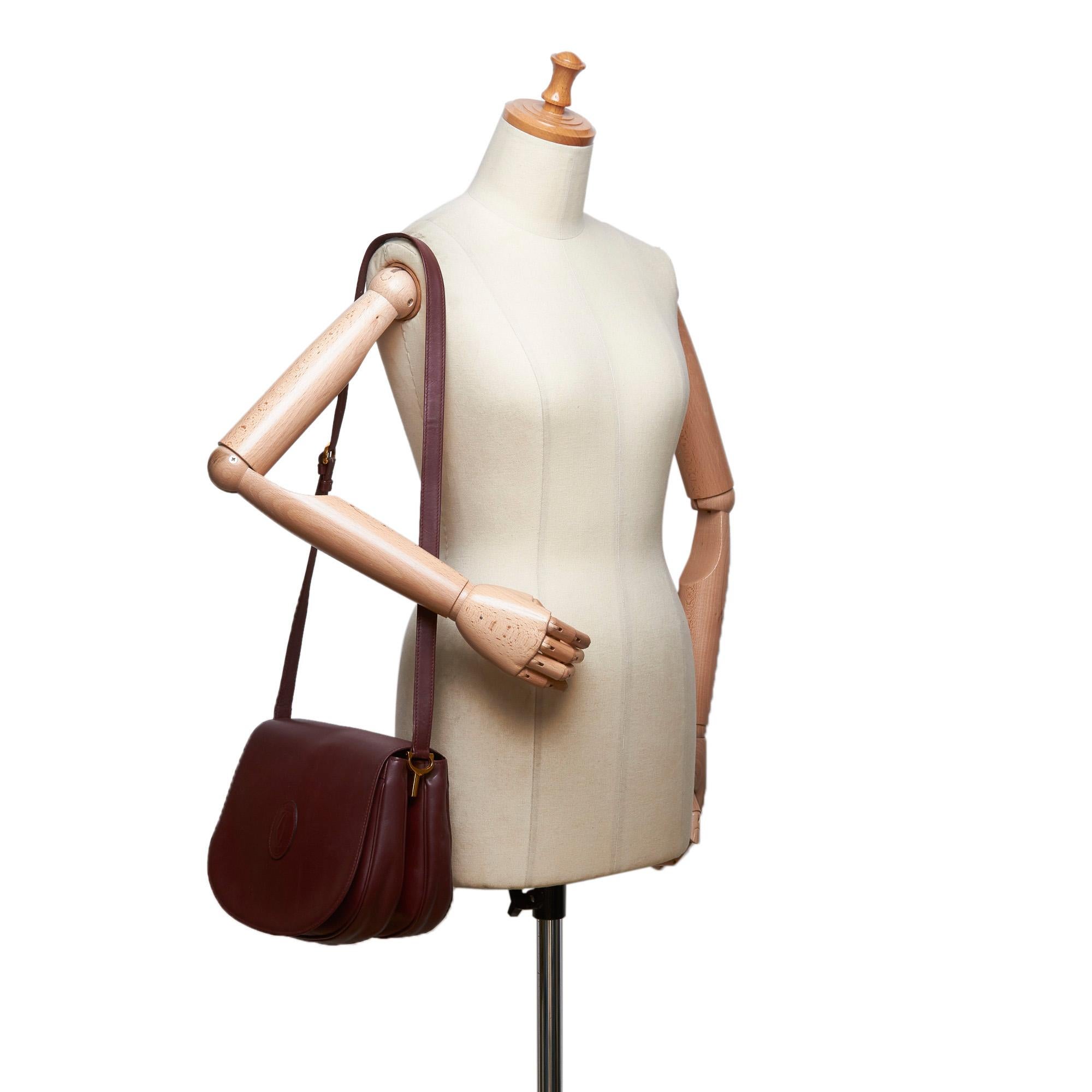 Cartier Red Bordeaux Leather Must de Cartier Crossbody France 8