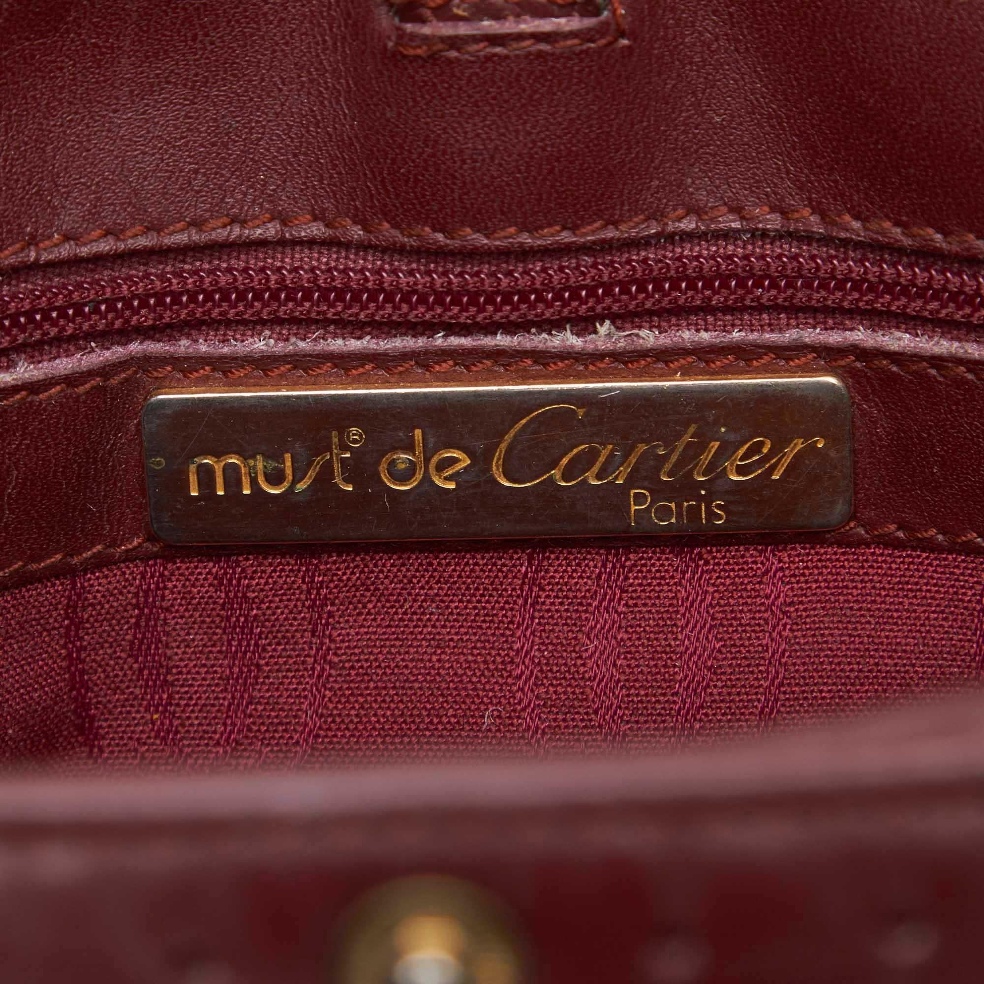 Cartier Red Bordeaux Leather Must de Cartier Crossbody France 2