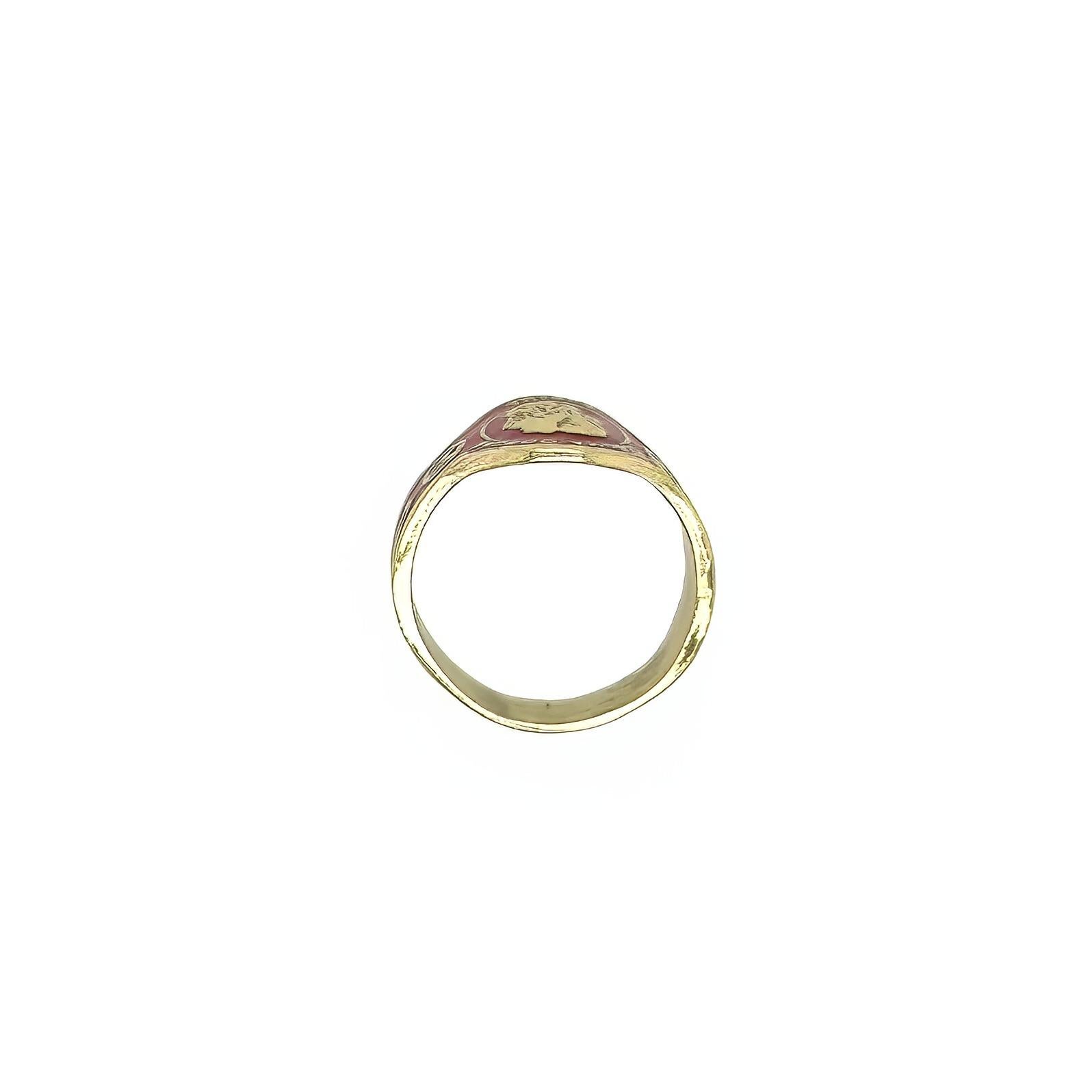 Women's or Men's CARTIER Red Enamel Gold Cigar Band Ring