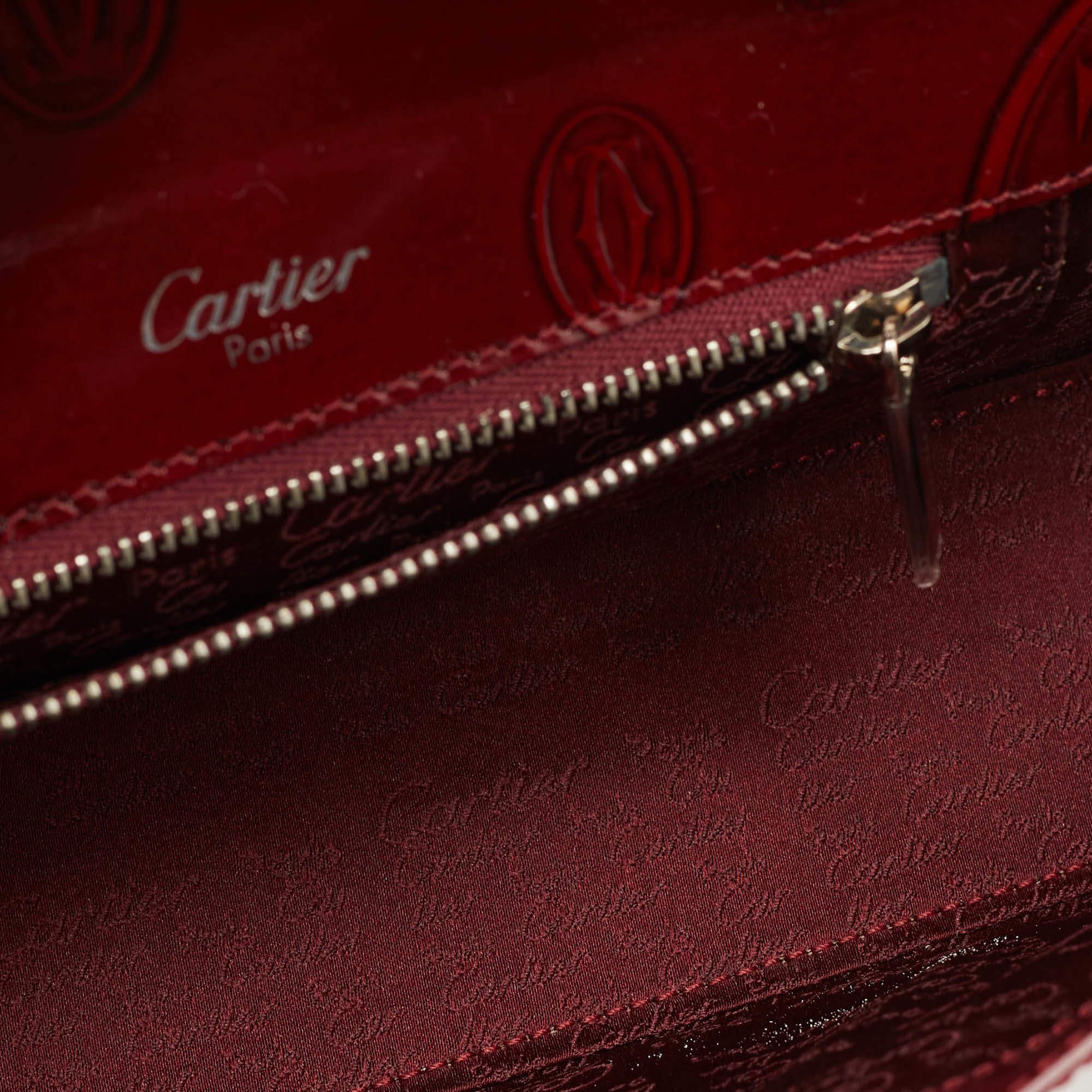 Cartier Red Gloss Leather Happy Birthday Cabochon Shoulder Bag 10