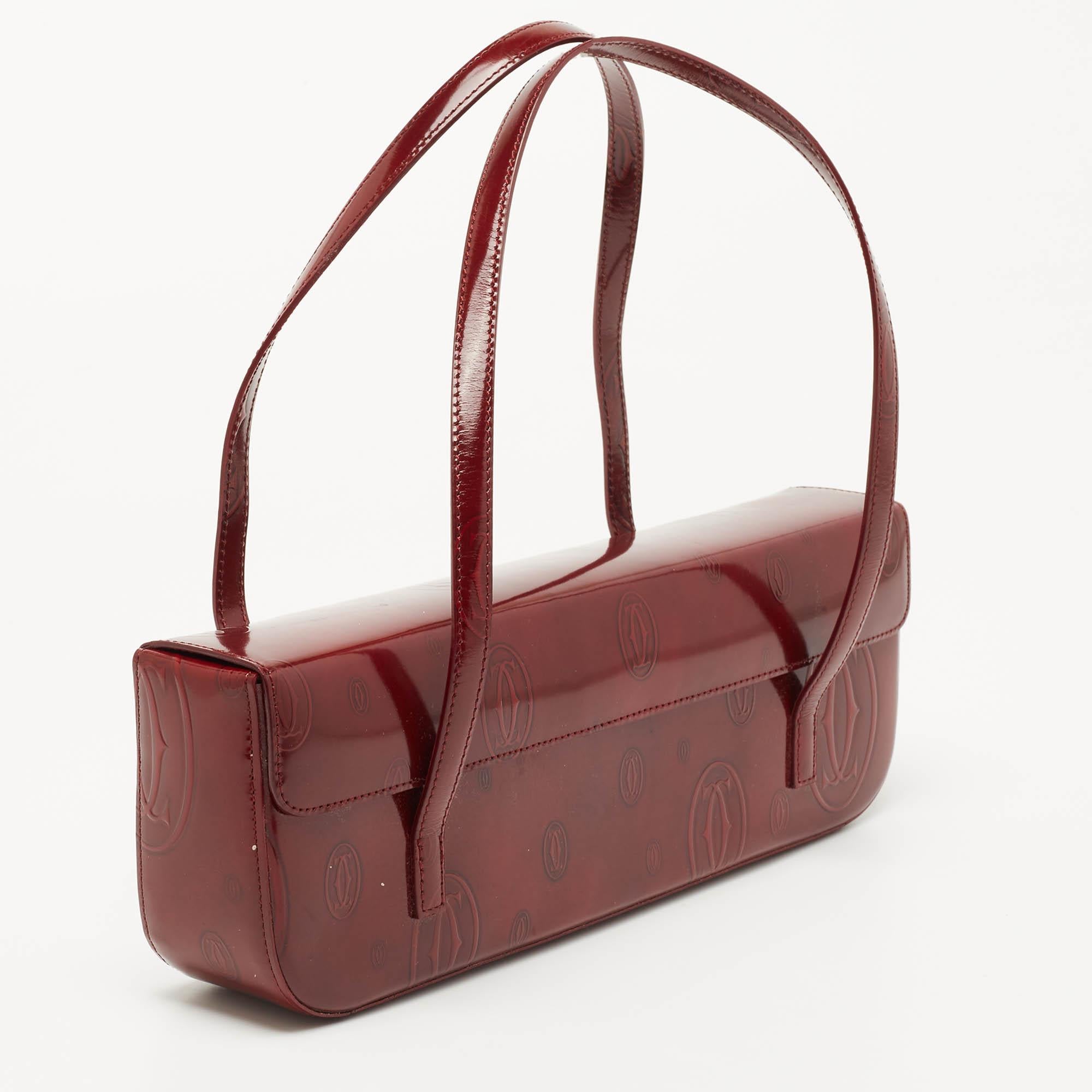 Cartier Red Gloss Leather Happy Birthday Cabochon Shoulder Bag 2