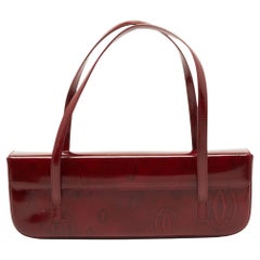 Cartier Red Gloss Leather Happy Birthday Cabochon Shoulder Bag