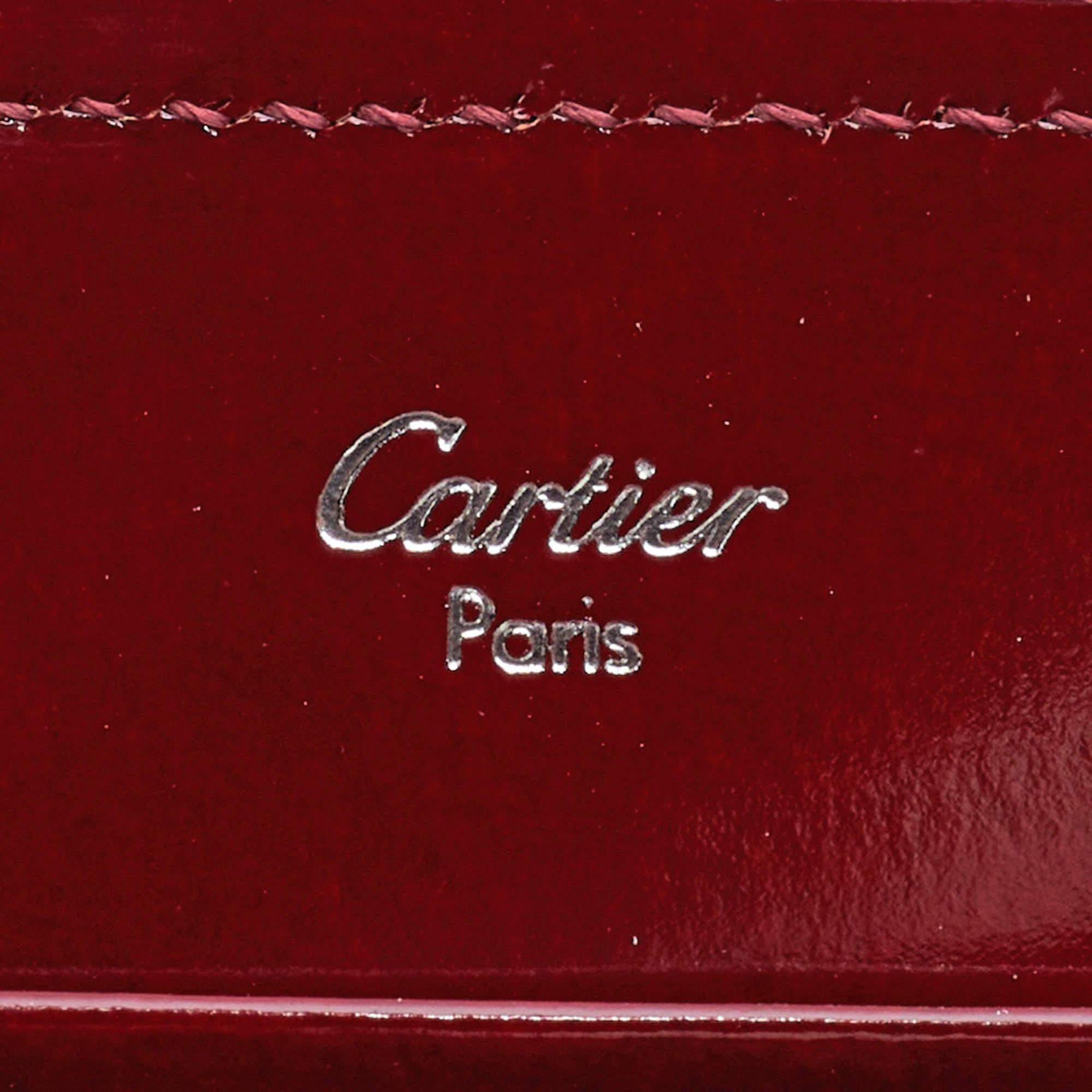 Cartier Red Glossy Leather Happy Birthday Zip Around Wallet 2