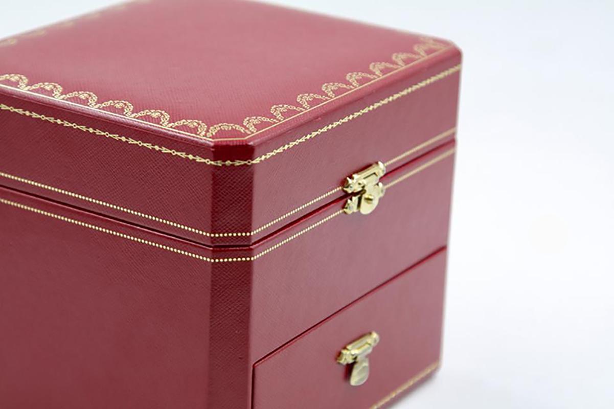Cartier Red Jewelry Storage Box with Drawer Compartments Watch In Excellent Condition In New York, NY