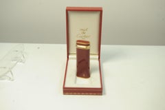 Cartier Red Lacquer 18ct Gold Plated Trinity Cigarette Lighter Box & Guarantee