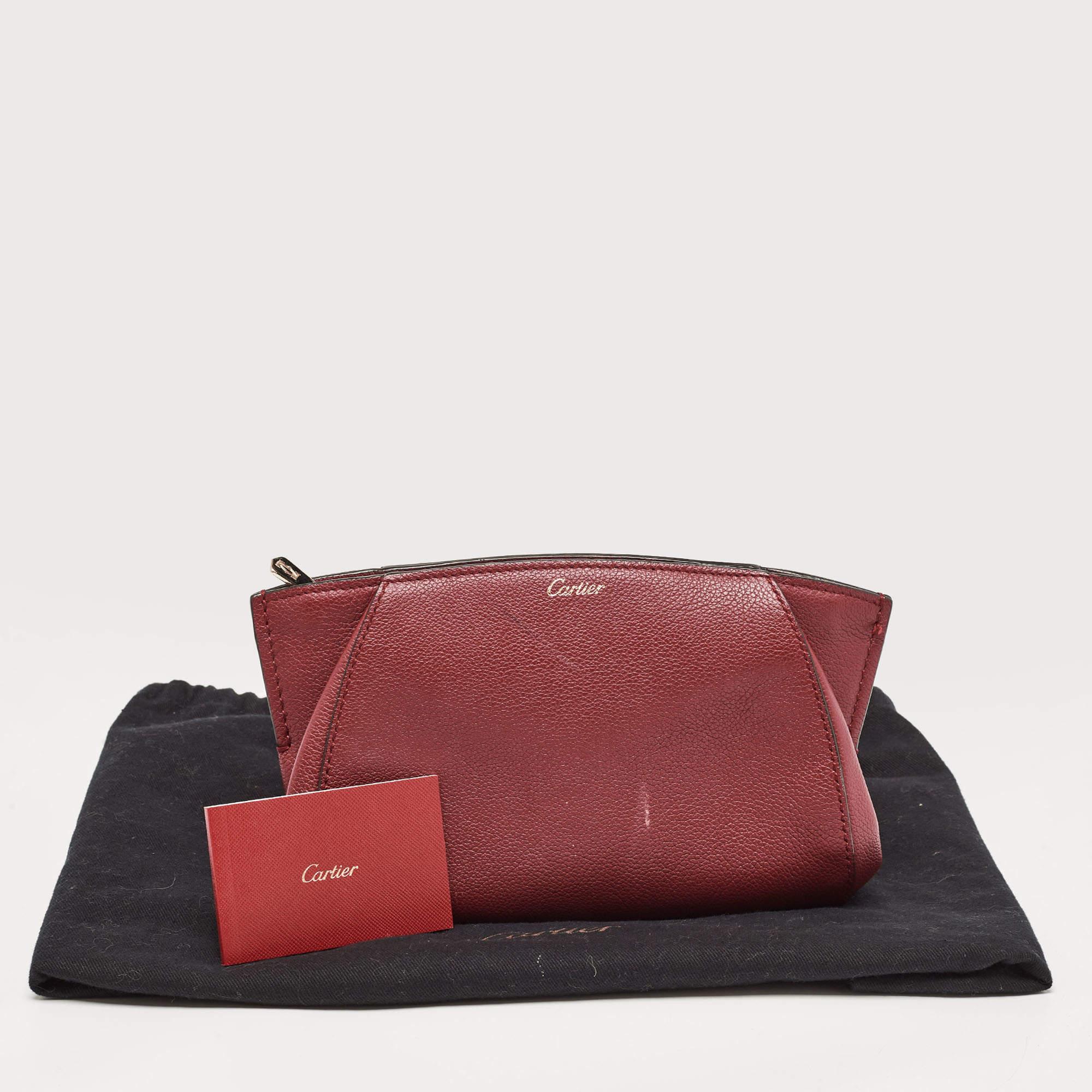 Cartier Red Leather C De Cartier Clutch 4