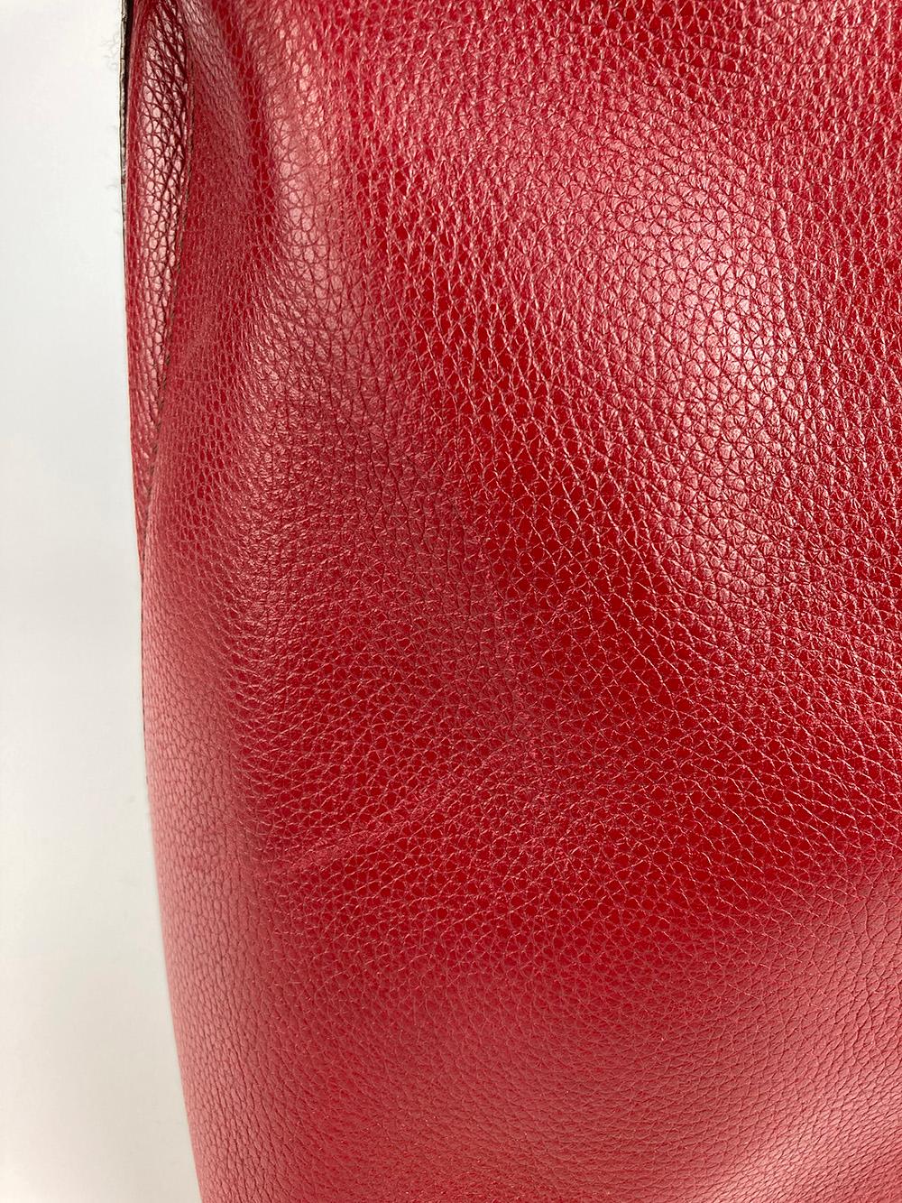 Cartier Red Leather Chain Tote For Sale 6