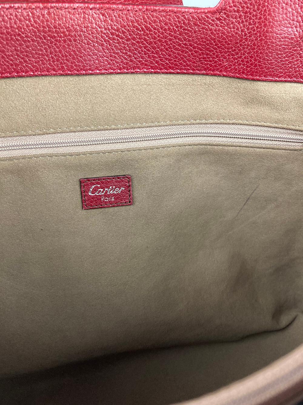 Cartier Red Leather Chain Tote 5