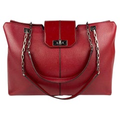 Cartier Red Leather Chain Tote