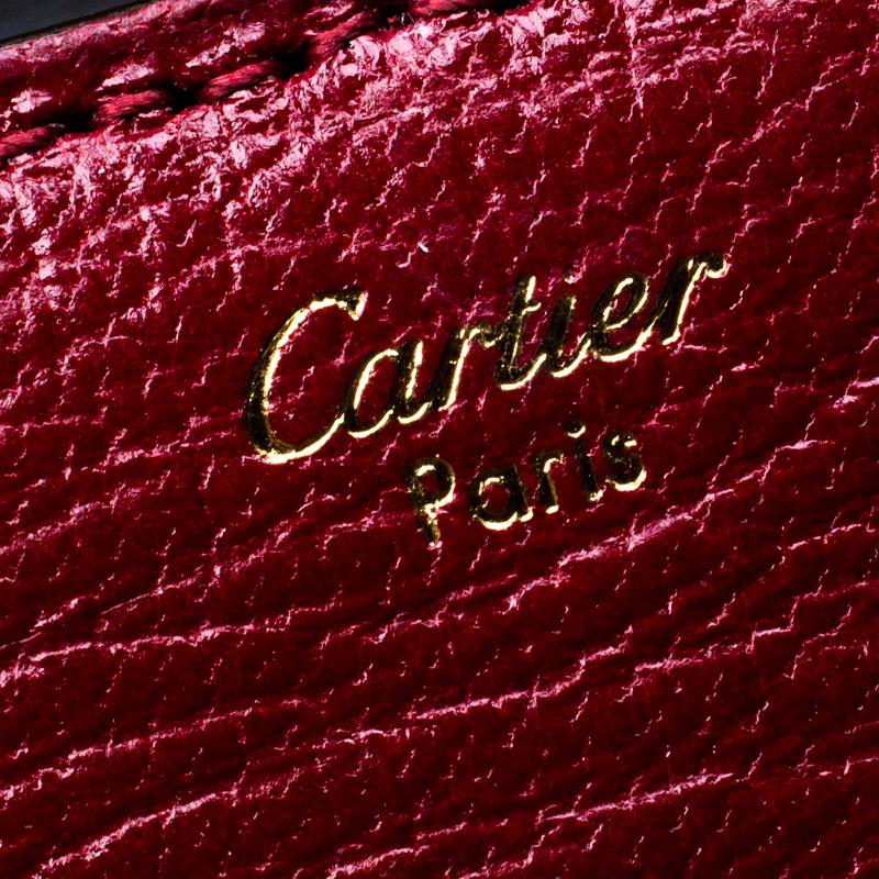 Black Cartier Red Leather Envelope Shoulder Bag