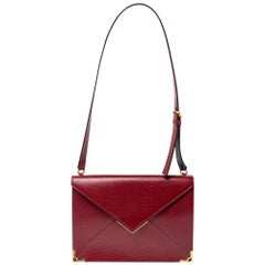 Cartier Red Leather Envelope Shoulder Bag