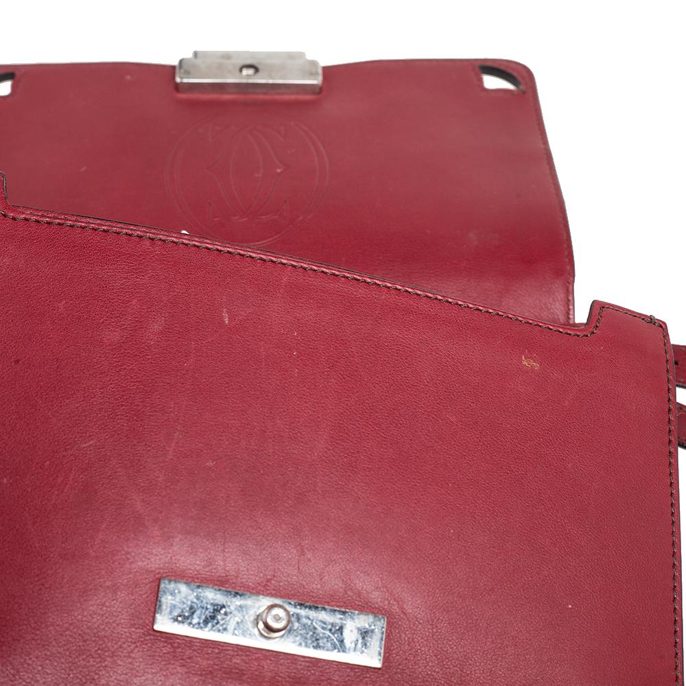Cartier Red Leather Flap Shoulder Bag 6