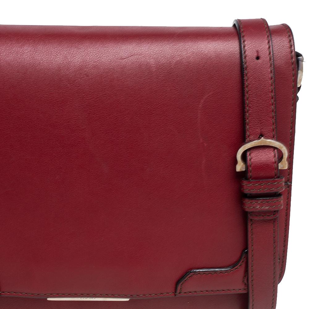 Cartier Red Leather Flap Shoulder Bag In Good Condition In Dubai, Al Qouz 2