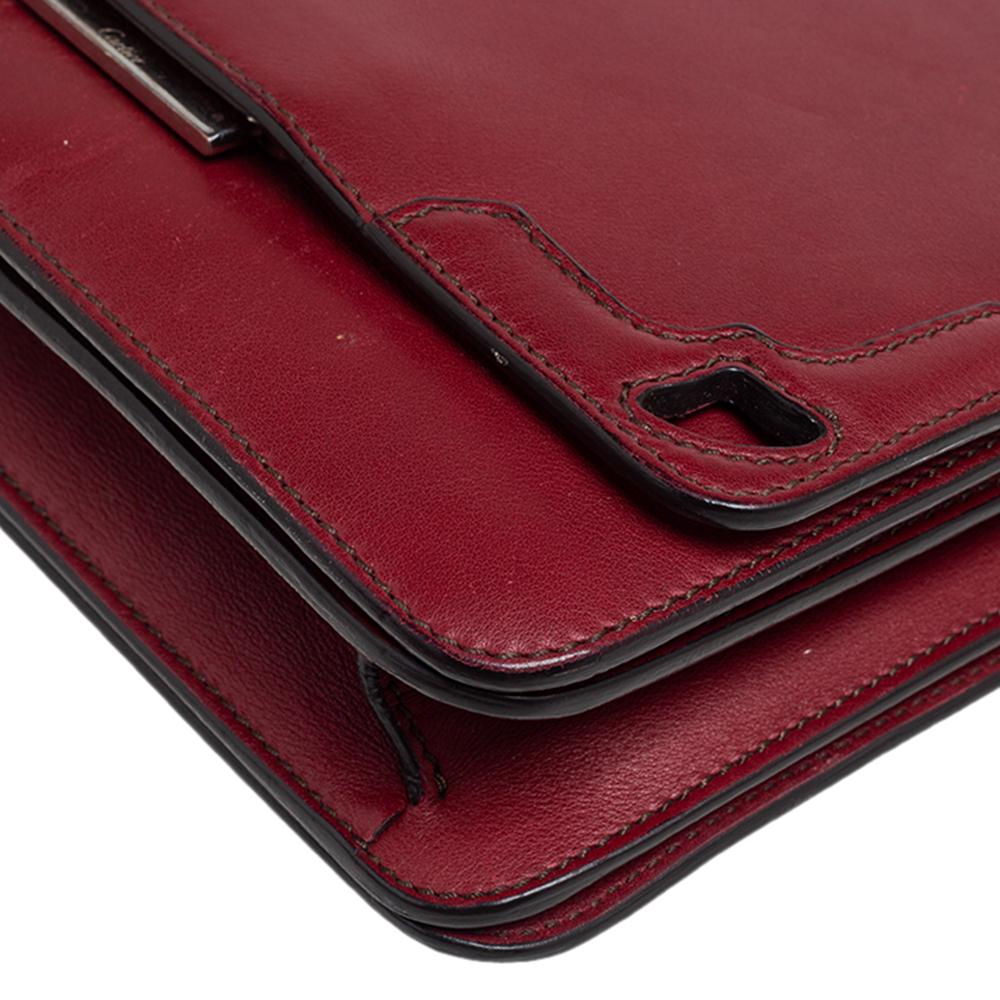 Cartier Red Leather Flap Shoulder Bag 2