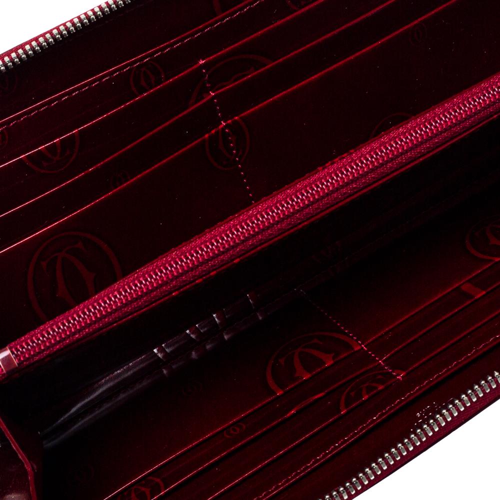 Women's Cartier Red Leather Happy Birthday Zip Around Wallet