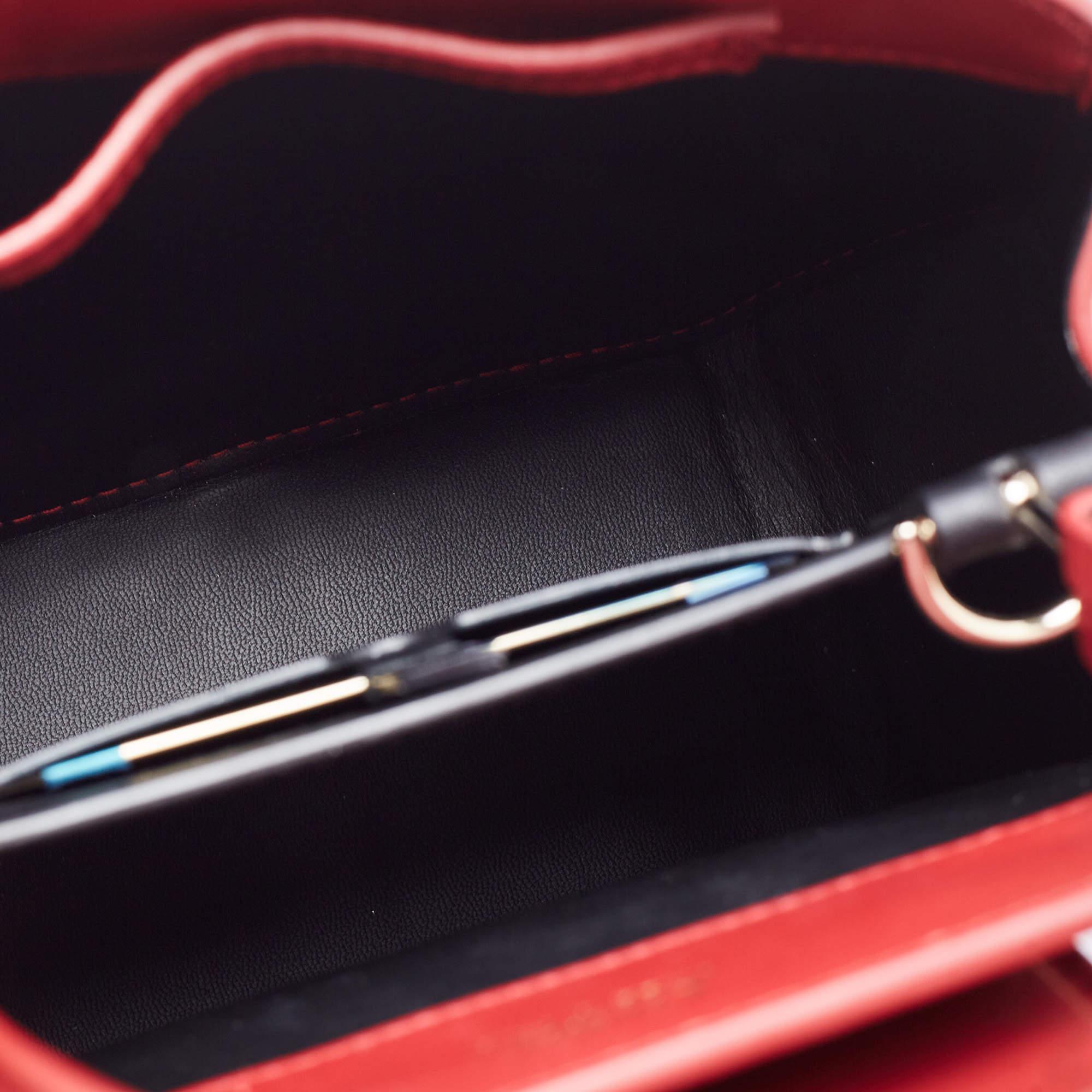 Cartier Red Leather Mini Guirlande De Cartier Top Handle Bag 8