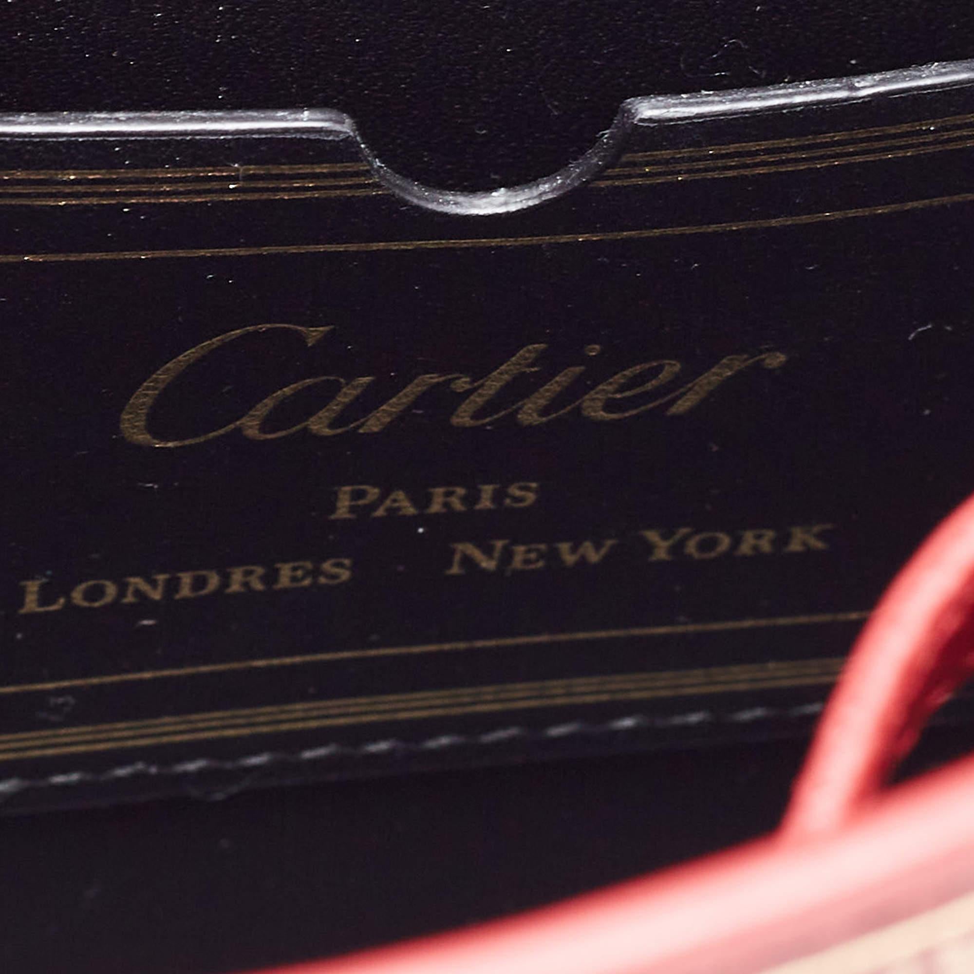 Cartier Red Leather Mini Guirlande De Cartier Top Handle Bag 5