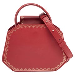 Cartier Red Leather Mini Guirlande De Cartier Top Handle Bag