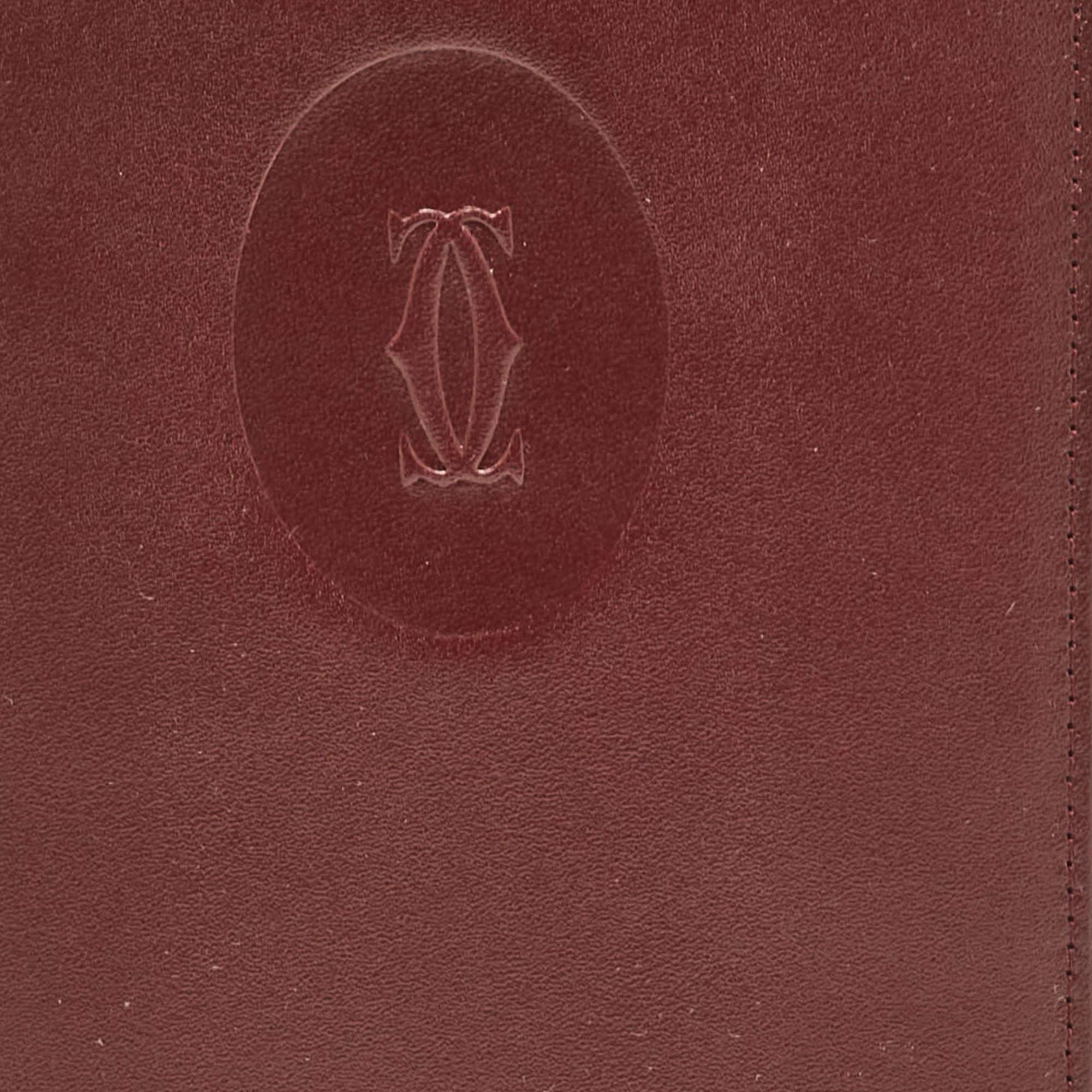 Women's Cartier Red Leather Must de Cartier Bifold Long Wallet