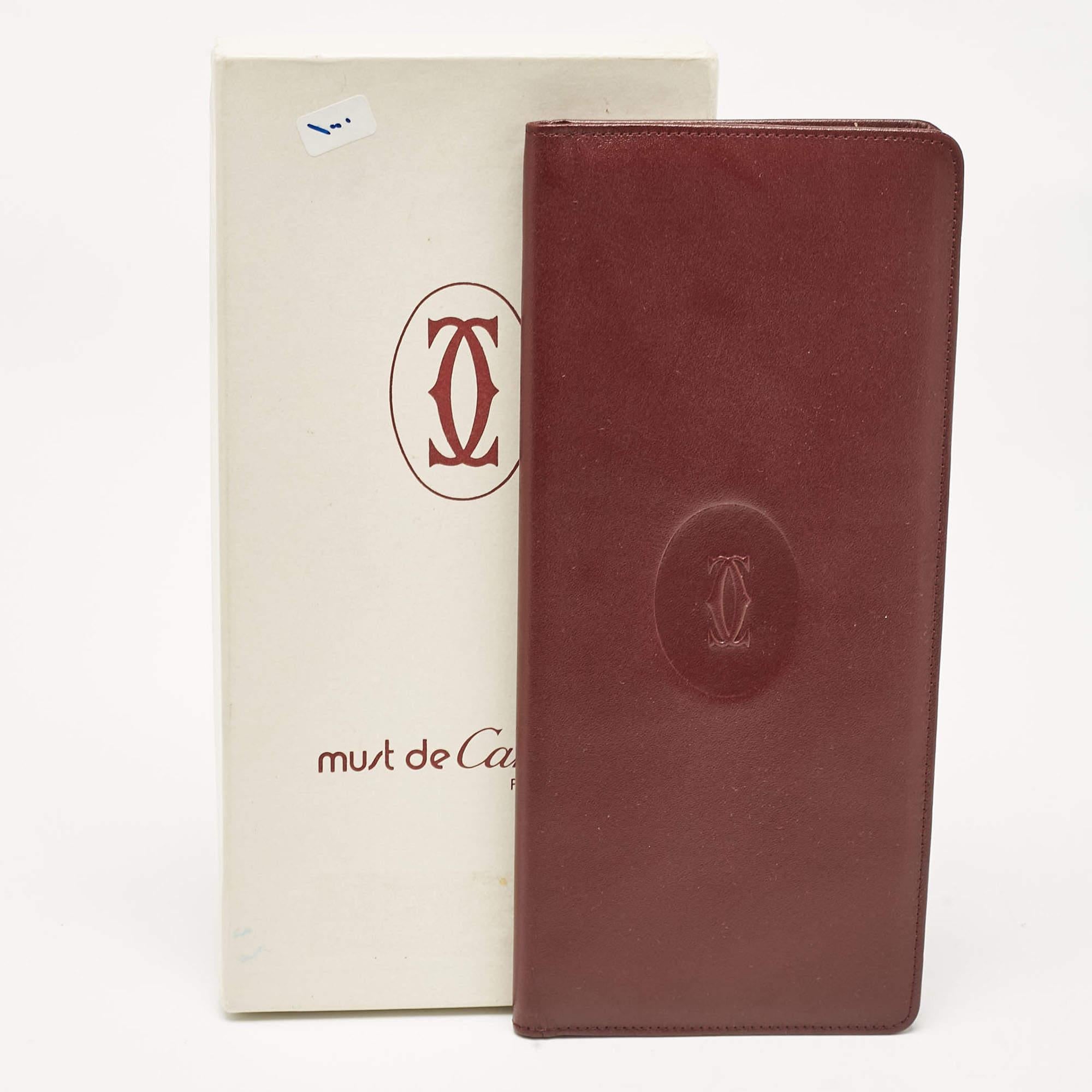 Cartier Red Leather Must de Cartier Bifold Long Wallet 1