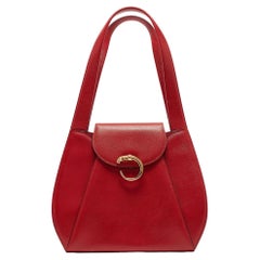 Cartier Red Leather Panthere Shoulder Bag