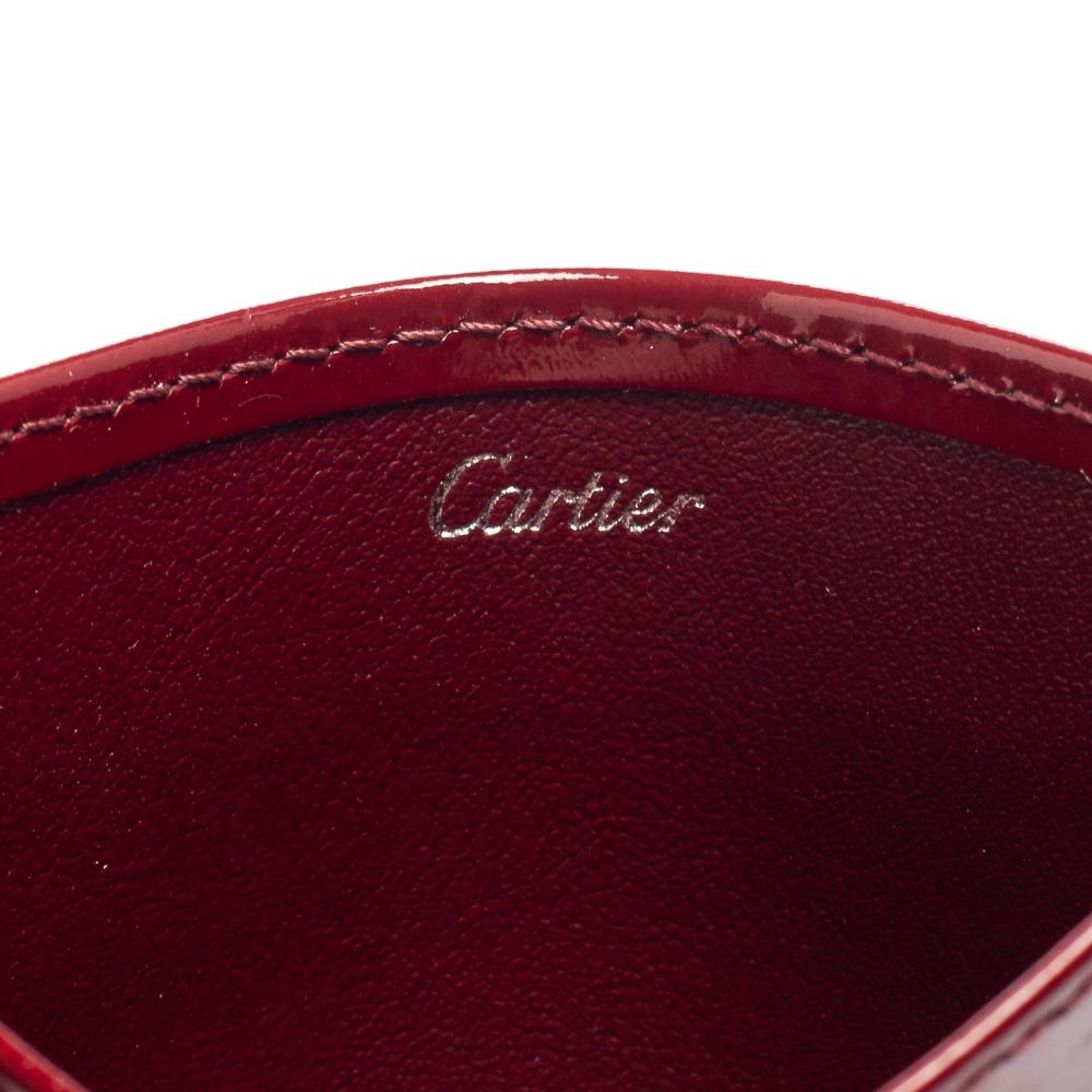 Cartier Red Patent Leather Happy Birthday Card Holder 3