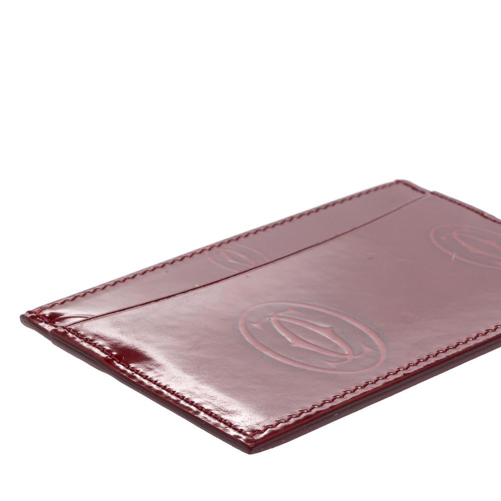 Women's Cartier Red Patent Leather Happy Birthday Card Holder