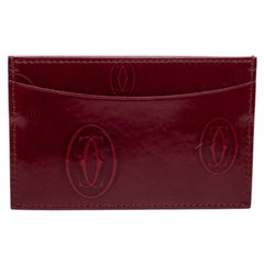 Cartier Red Patent Leather Happy Birthday Card Holder