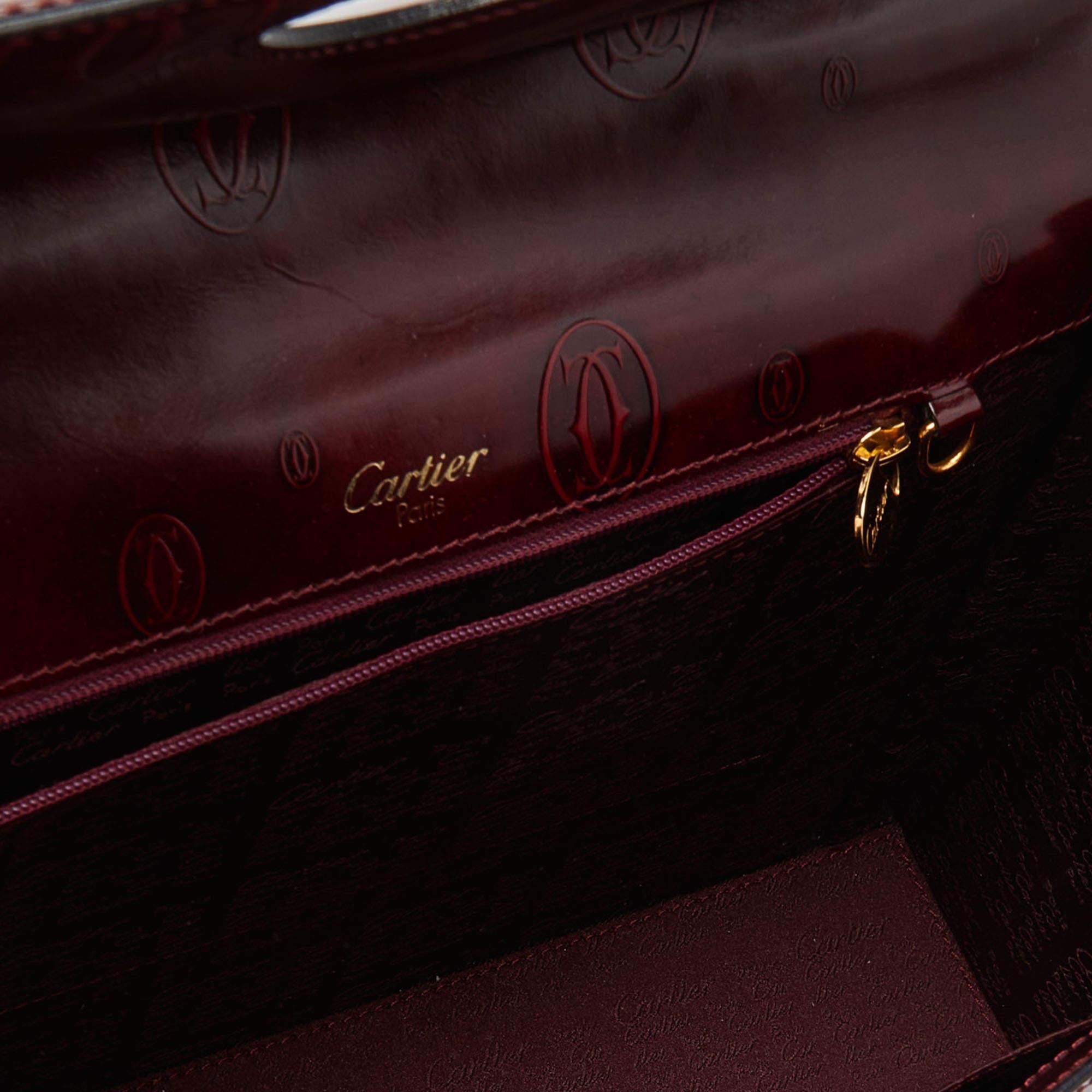 Cartier Sac à poignée Happy Birthday en cuir verni rouge 11
