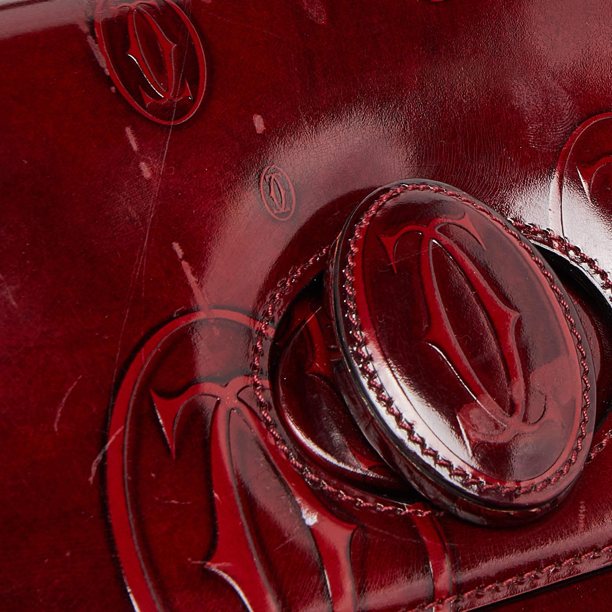 Cartier Sac à poignée Happy Birthday en cuir verni rouge 3