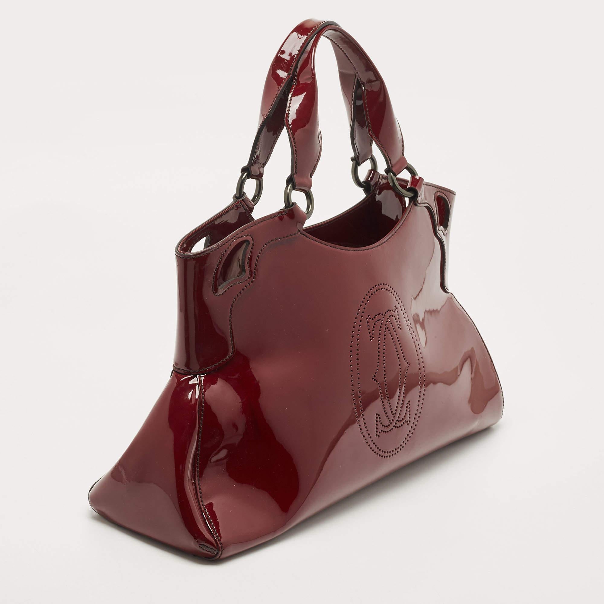 Brown Cartier Red Patent Leather Medium Marcello de Cartier Bag