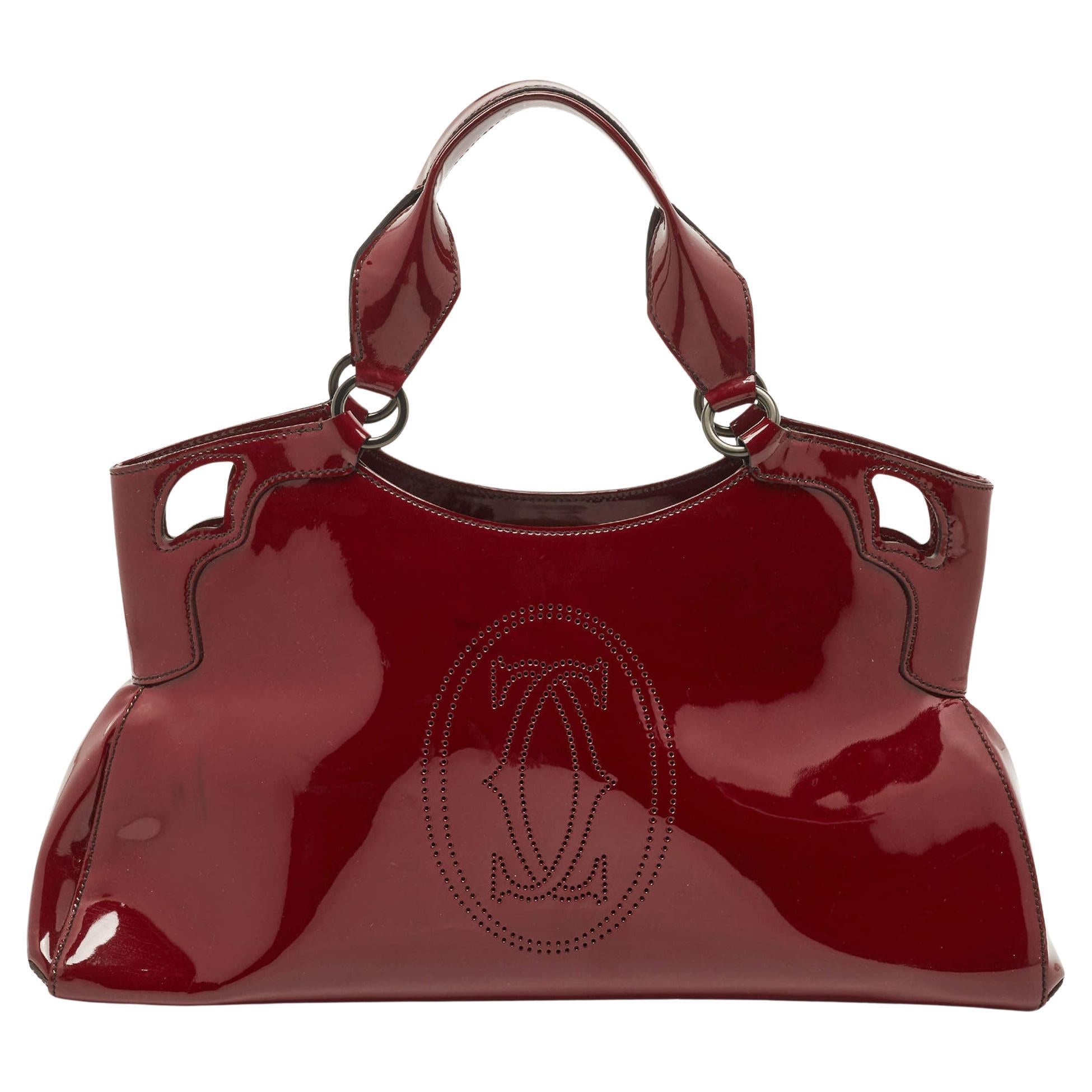 Cartier Red Patent Leather Medium Marcello de Cartier Bag