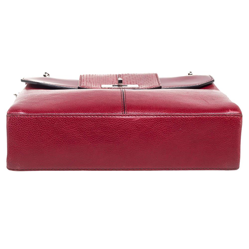 Cartier Red Patent Leather/Suede and Python Classic Feminine Line Chain Bag 1