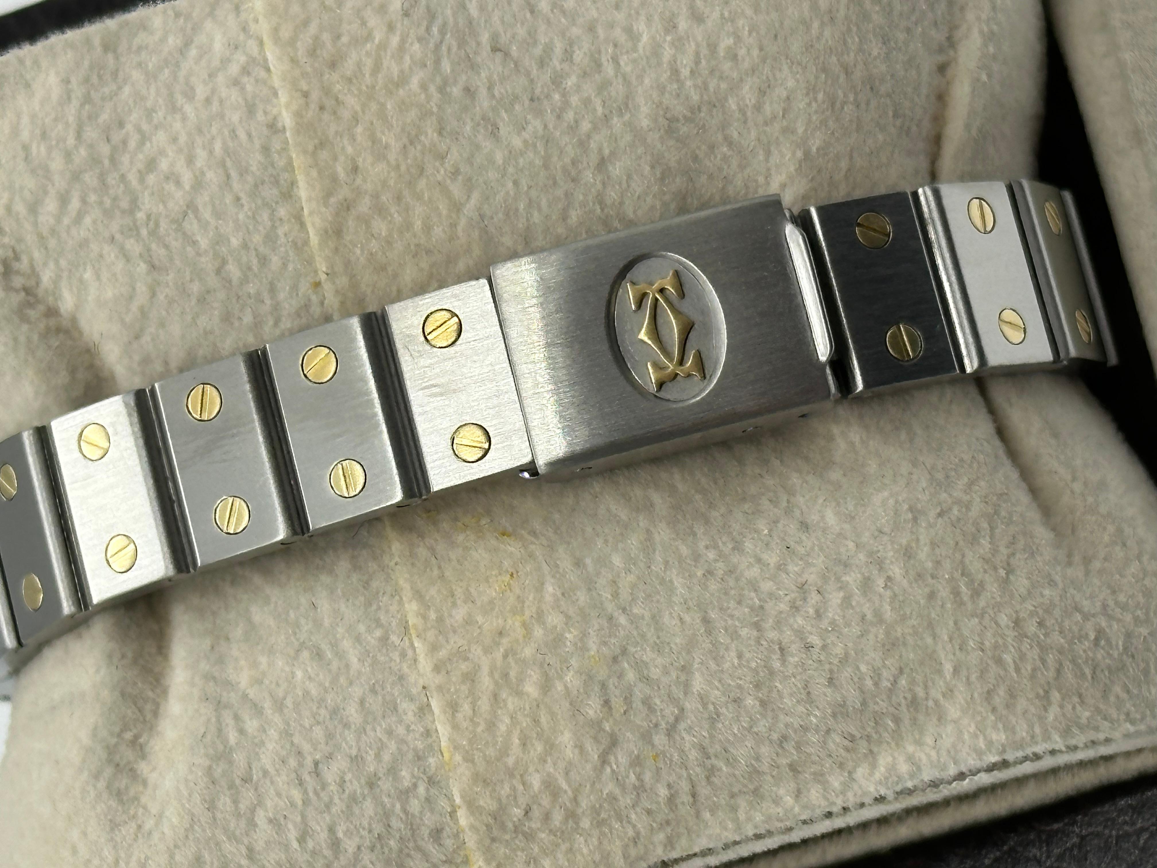 Women's Cartier Ref 0907 Ladies Santos Octagon 18K Yellow Gold Stainless Steel