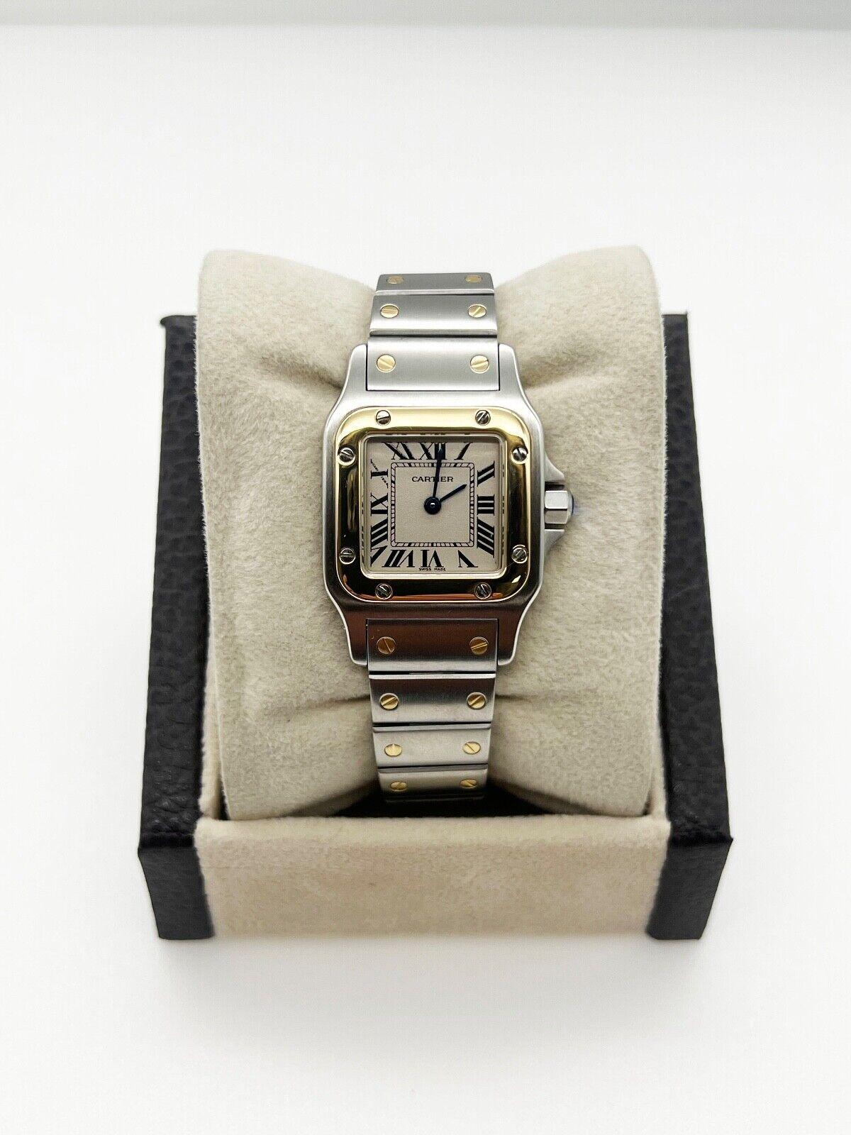 Cartier Ref 1567 Ladies Santos Galbée 18K Yellow Gold Stainless Steel In Excellent Condition For Sale In San Diego, CA