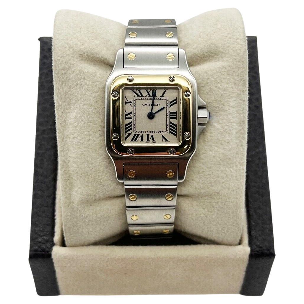 Cartier Ref 1567 Ladies Santos Galbée 18K Yellow Gold Stainless Steel For Sale