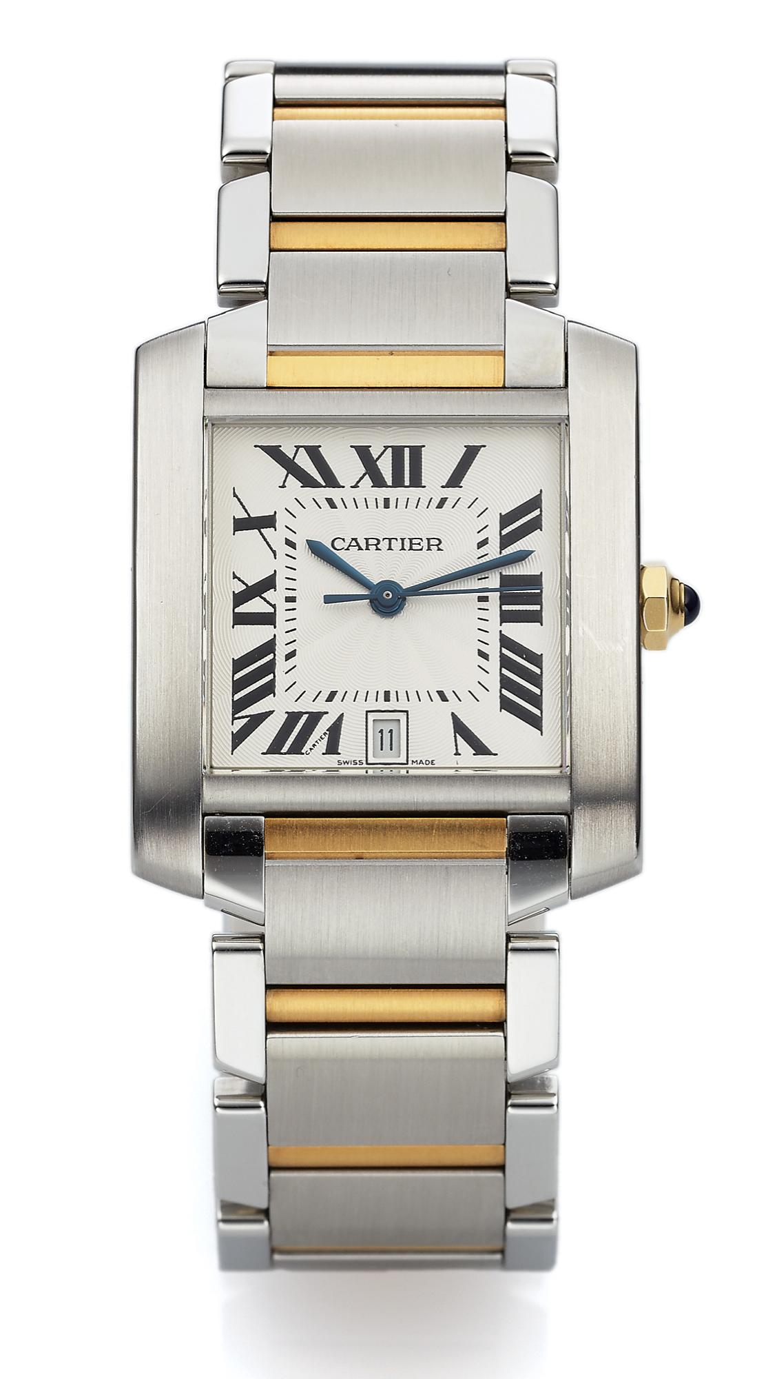 Contemporary Cartier Ref. 2302 Tank Francaise Steel and Gold