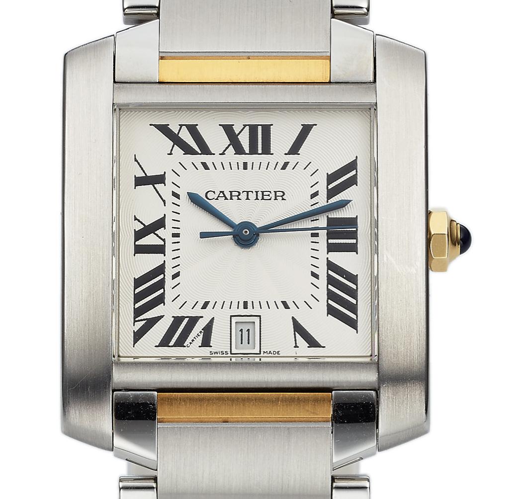 Cartier Ref. 2302 Tank Francaise Steel and Gold In Excellent Condition In Firenze, IT