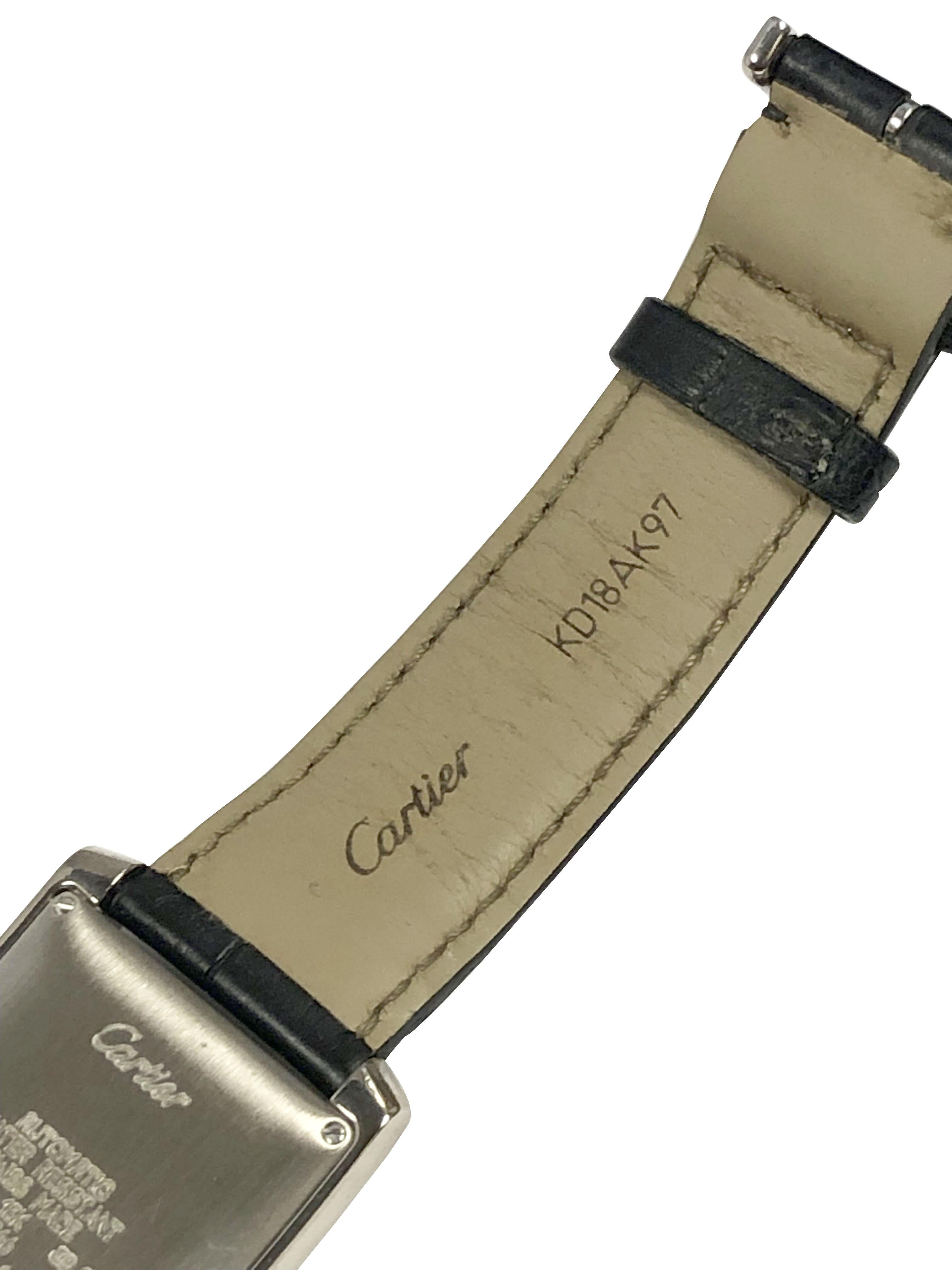 Cartier Ref 2366 Tank Francaise White Gold Mid Size Automatic Wrist Watch 2