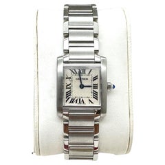 Cartier Ref 2384 Tank Francaise Damen Edelstahl Box Papier