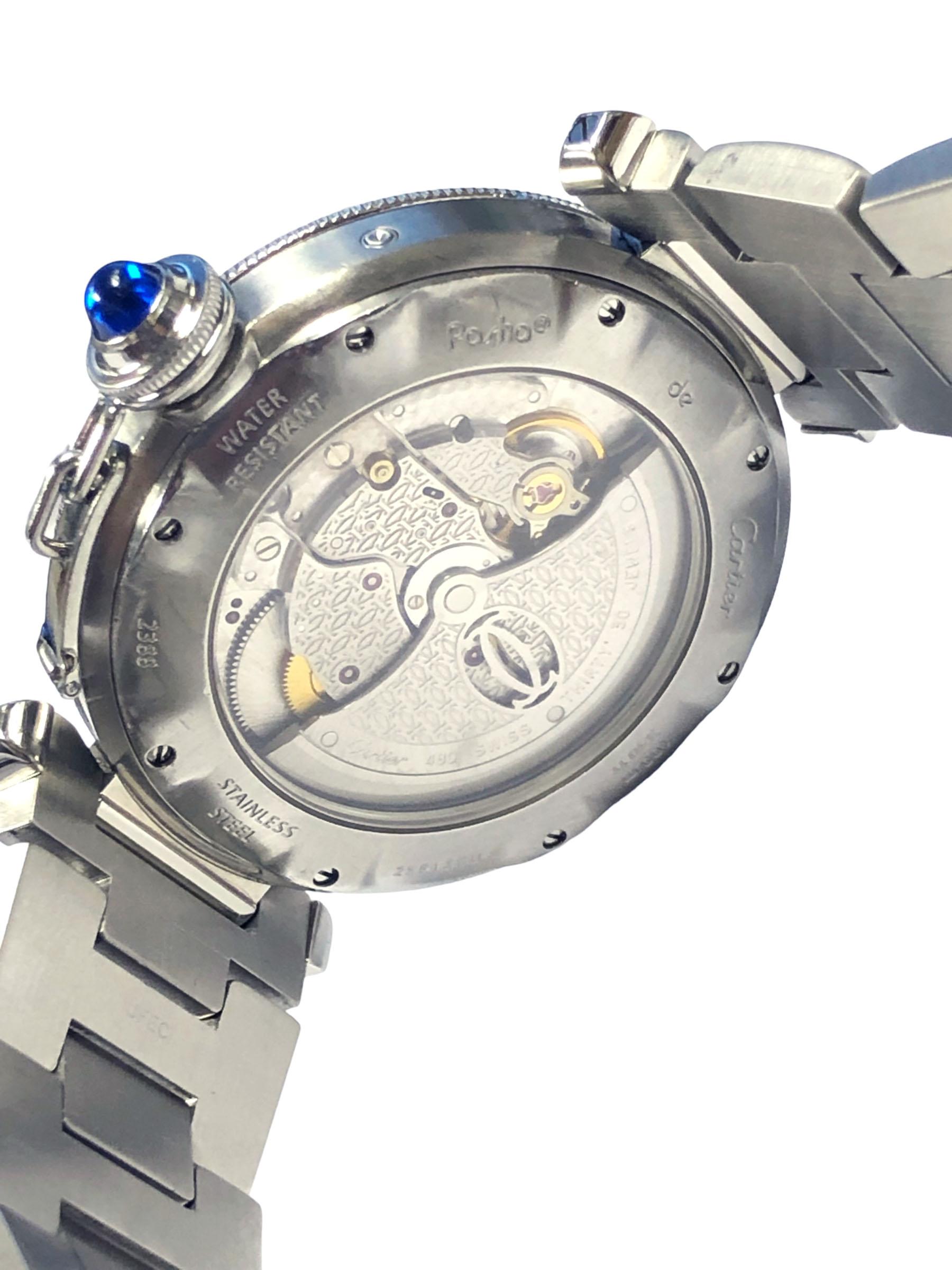 Cartier Ref 2388 Automatik-Armbanduhr aus Stahl mit Kalender aus Stahl  im Zustand „Hervorragend“ im Angebot in Chicago, IL